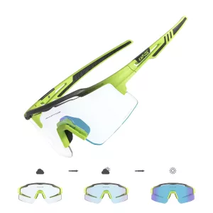 Phototrope-Fahrradbrille - Mountainbike - Grün-Blau