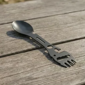 Wiederverwendbarer multifunktionaler Outdoor-Gabellöffel aus Edelstahl